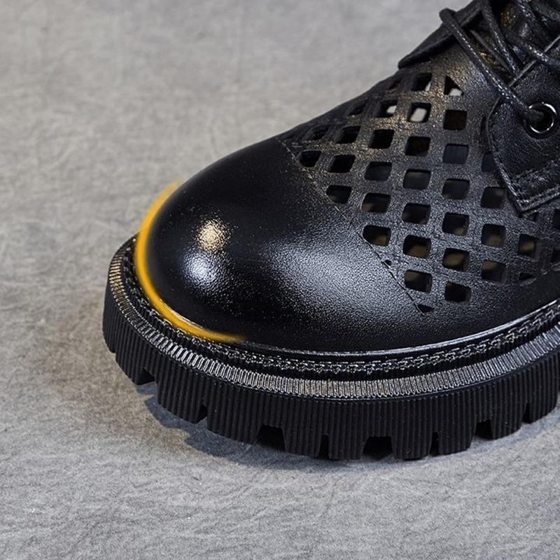 Women's British Wind Boots Platform Hollow Martin Boots Spring Sandals