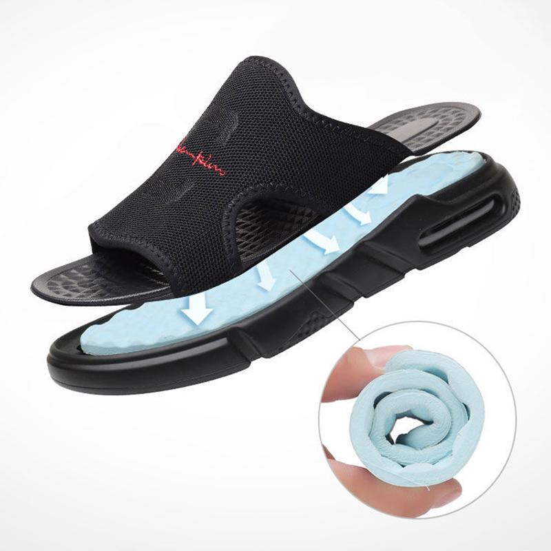 Summer Men's Heightened Air Cushion Sandals Anti-sweat Youth Sports and Leisure Beach Sandals and Slippers