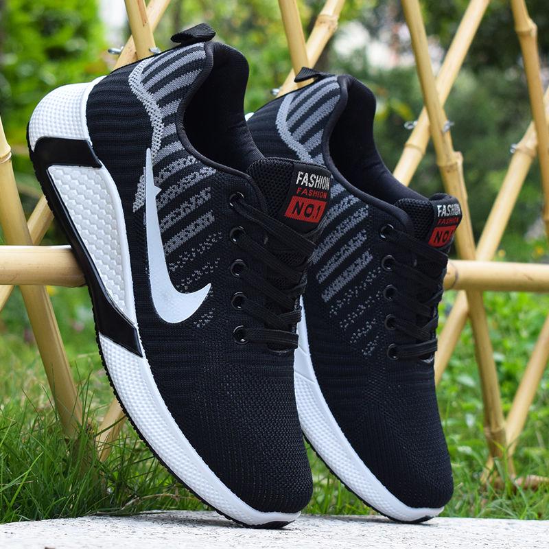 Summer net shoes men's breathable all black stain-resistant work shoes men Korean version of running shoes casual shoes men