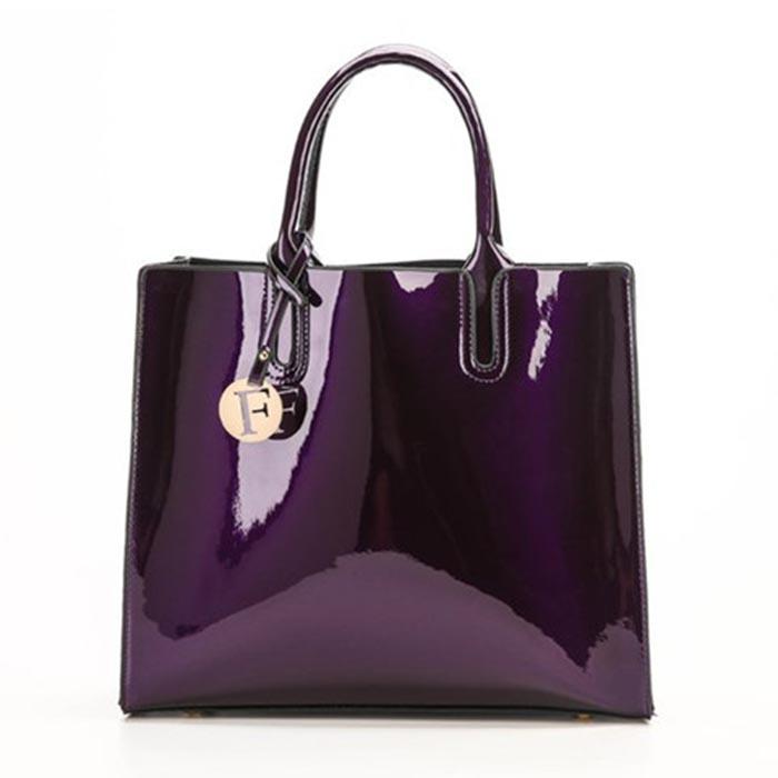 Patent Leather Handbag Bright Leather Wild Female Bag Small Square Bag Briefcase Messenger Bag