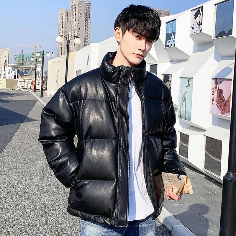 Autumn and Winter Down Jacket Men's Thick Plus Fleece Plus Size Jacket Trendy Men's Cotton Coat
