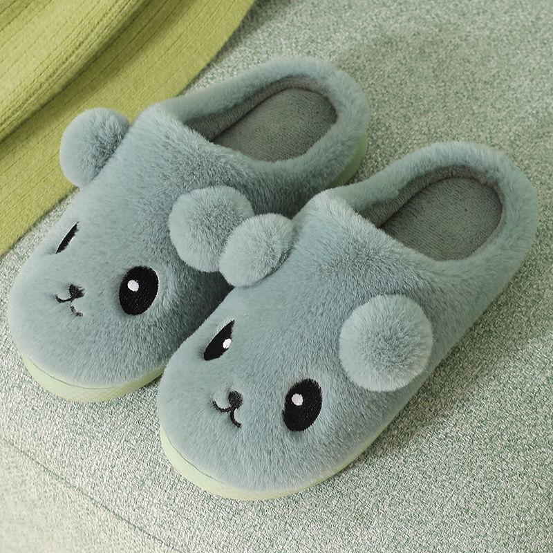 Autumn and Winter Pure Cotton Slippers Indoor Non-slip Soft-soled Shoes Warm Simple Plush Cotton Shoes