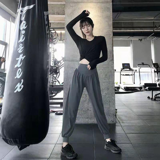 Sports Pants Women's Loose Trousers Leggings Running Fitness Pants Black Quick-drying High-waist Casual Yoga Dance Pants Jogging Trousers