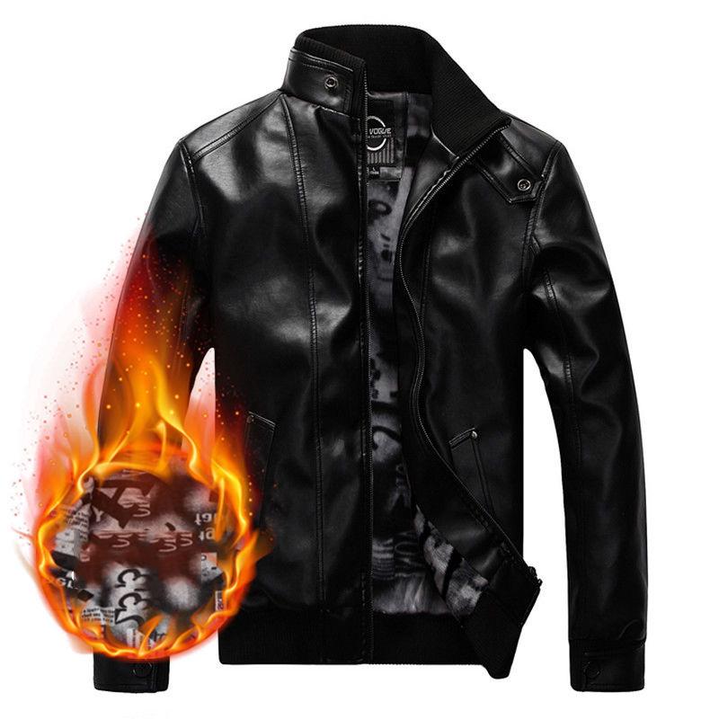 Plus size trendy leather jacket coat men's autumn and winter leather clothes men's plus velvet