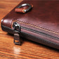 Business Briefcase Men Retro Contrast Zipper Waterproof IPad Handbag Shoulder Bags Computer Bag