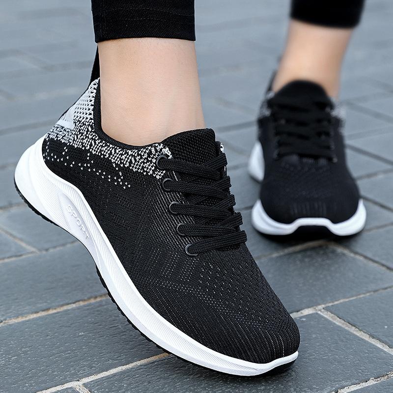 Women's Sports Shoes Spring and Autumn Women's Flat Shoes Casual Women's Vulcanized Lightweight Mesh Breathable Women's Running Shoes