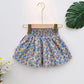 Girls' Cotton Suit Summer Female Baby Baby Solid Color Short-sleeved Little Girl Skirt Pants Thin Section