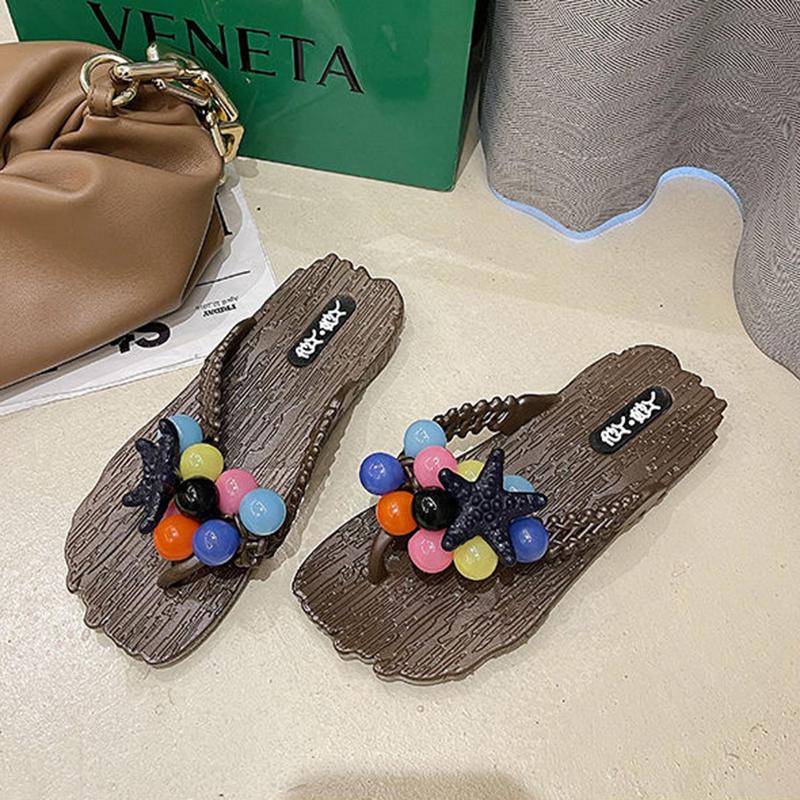 Korean Fashion Summer Seaside Vacation Beach Flip Flops Flat Bottom Non-slip Bathroom Student Slippers