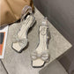 All-match Fashionable Women's Shoes Korean Thick Heel Open Toe Buckle High Heels Women's Summer Roman Sandals