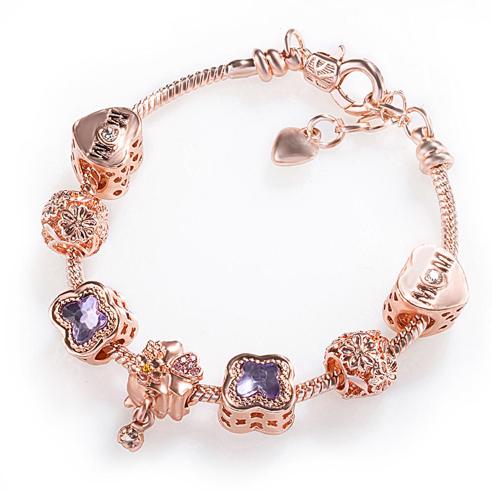 Individually Packed Rose Gold Beads Bracelet Pretty Diy Beads Bracelet for Women Gift