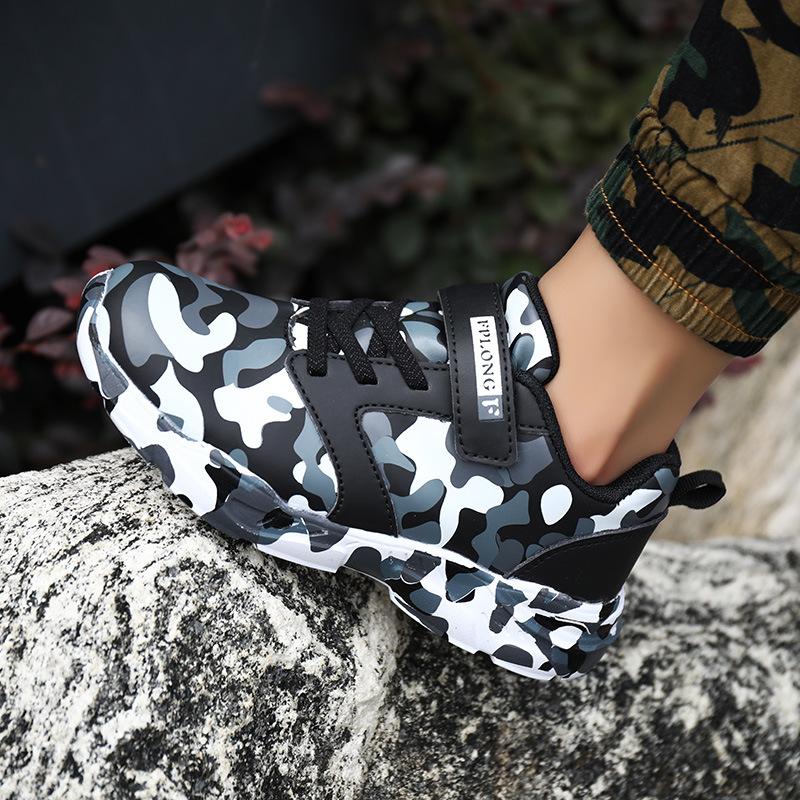 Boys' Leather Waterproof Camouflage Shoes Children's Sports Shoes