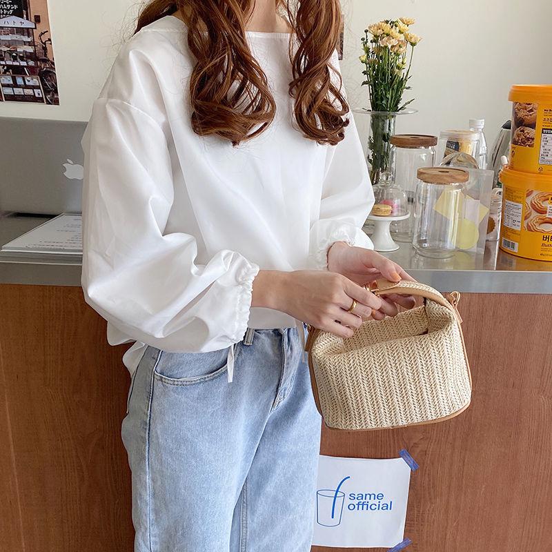 Straw Woven Small Bag Casual Women's Bag Portable Fashion Trend One-shoulder Messenger Bag Chun Summer