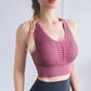 Women's Sports Underwear Shockproof Gather Vest Running Quick-drying Yoga Vest Hollow Breathable Beautiful Back Outside The Gym Fitness Bra