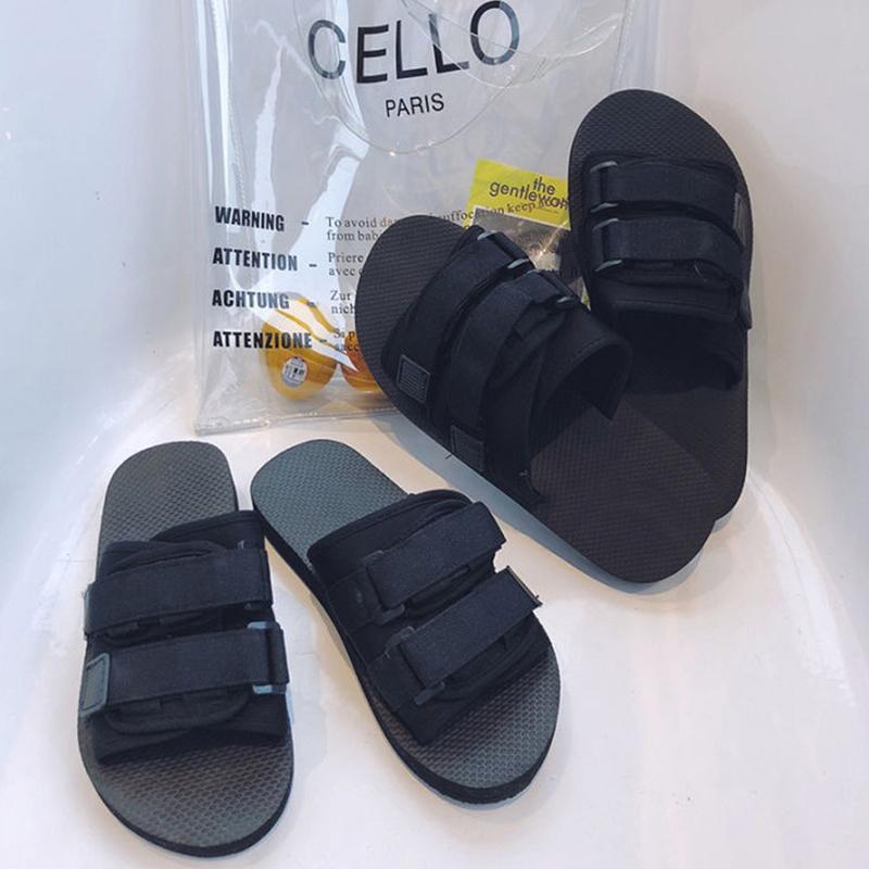 Sandals and Slippers Women's Summer Outdoor Wear Fashion All-match Slippers Korean Couple Students Non-slip Beach Shoes