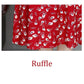 Summer Mid-length Plus Size Printed Floral Over-the-knee Dress Round Neck Short Sleeve Elastic Waist