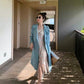 Floral Pearl Sling Dress Summer Mid-length Split Sweet First Love Dress