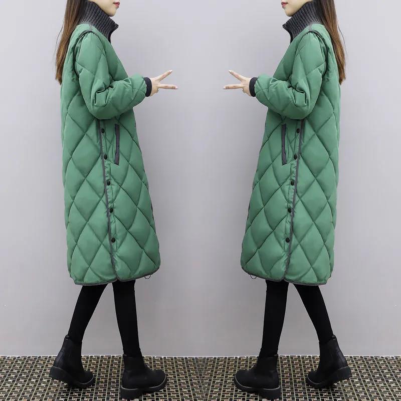 Cotton-padded Jacket Winter Coat In The Long Section of The Korean Version of The Large Size Loose Thick Down Padded Jacket Autumn and Winter