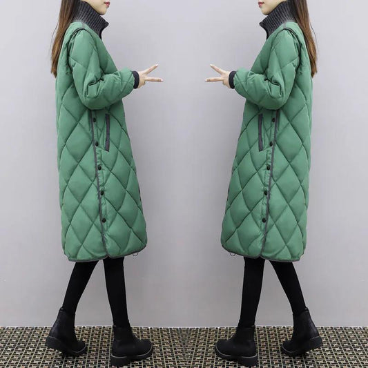 Cotton-padded Jacket Winter Coat In The Long Section of The Korean Version of The Large Size Loose Thick Down Padded Jacket Autumn and Winter