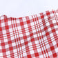 Women's Summer Plaid Short Sleeve Large Size Casual Loose Square Neck Top