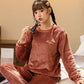 Winter Coral Fleece Women's Pajamas Keep Warm Cute Student Flannel Long Sleeves Can Be Worn Outside Home Clothes