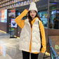 Women's Sleeveless Jacket Quilted Solid Stand Collar Zipper Ladies Casual Winter Vest Pockets Fashion Waistcoat for Female