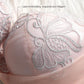 Women's Adjustable Underwear Exquisite Embroidery Sexy Lace Mesh Comfortable Cotton Solid Gathering Thick Padded Cup Bra Female Adjustable Brassiere