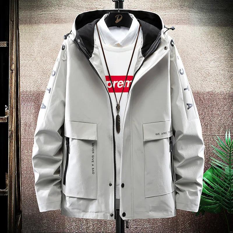 Spring & Fall Boutique Jacket Men Hooded Coat Trendy Casual Top Loose and Comfortable Windbreaker Regular