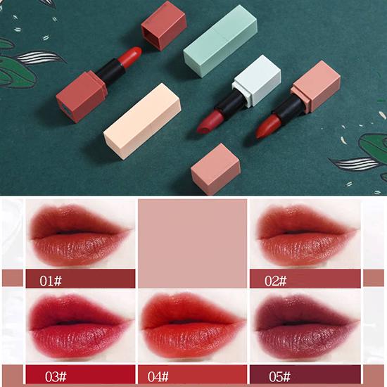 Minimalist 5 Color Moisturize Matte Long Lasting Lipstick Set Waterproof Lipstick Makeup Cosmetic