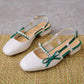 Fairy Style French Single Shoes Women Summer Mid-heel Thick-heeled Small Leather Shoes with Skirt One-word Buckle Sandals