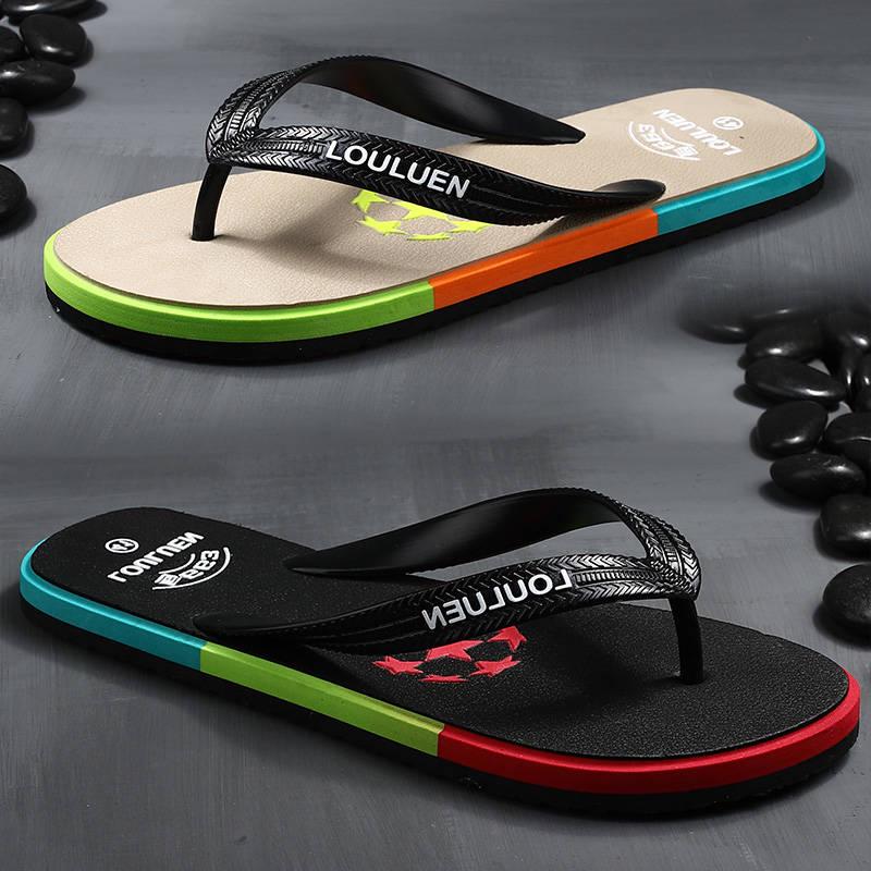 Fashion Football Slippers Men's Summer Fashion Wear Non-slip Flip Flops Casual Beach Slippers