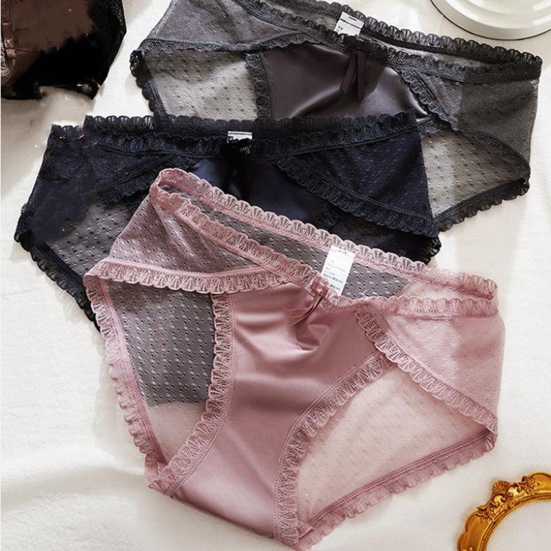 Women's Panties Satin Sexy Seamless Low-rise Women's Pure Cotton Crotch Antibacterial Ultra-thin