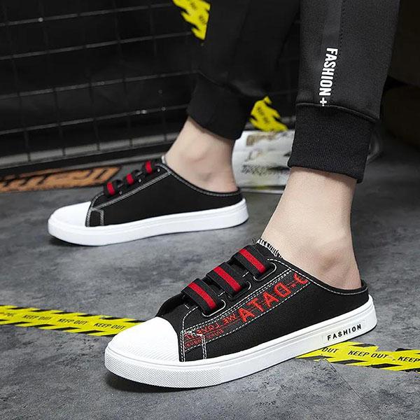 Men's Spring and Summer Soft Canvas Shoes Men Large Size Casual Soft Sole Flat Sports Slippers