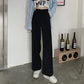 Women's Black Split Suit Trousers Spring and Summer High Waist Wide Leg Pants Loose Casual Straight Mopping Trousers