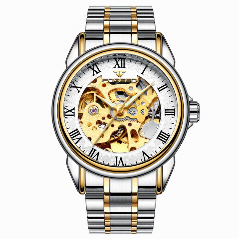Watch Men Skeleton Automatic Mechanical Watch Gold Skeleton Vintage Mens Watch Top Brand Luxury