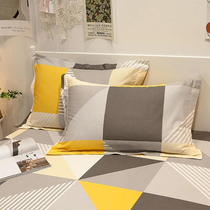 100% Cotton Pillow Case A Pair of Double Bed Bedding Pillow Case 48*74cm Pastoral Style