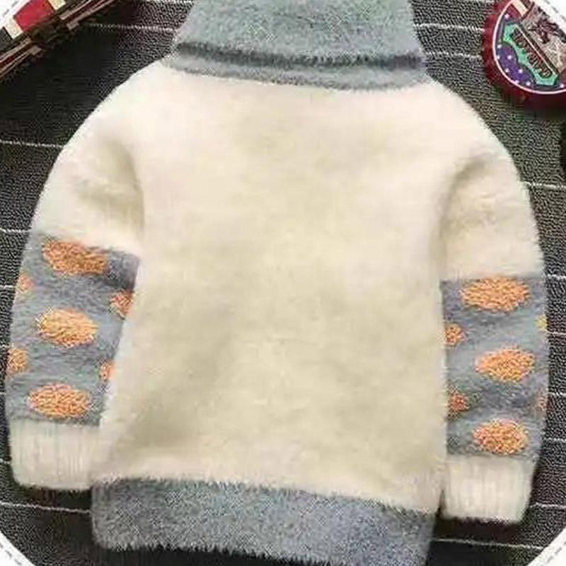 Boys Mink Velvet Turtleneck Sweater Thickening Children's Pullover Sweater Winter Clothing Children Thickening Baby Bottoming Sweater