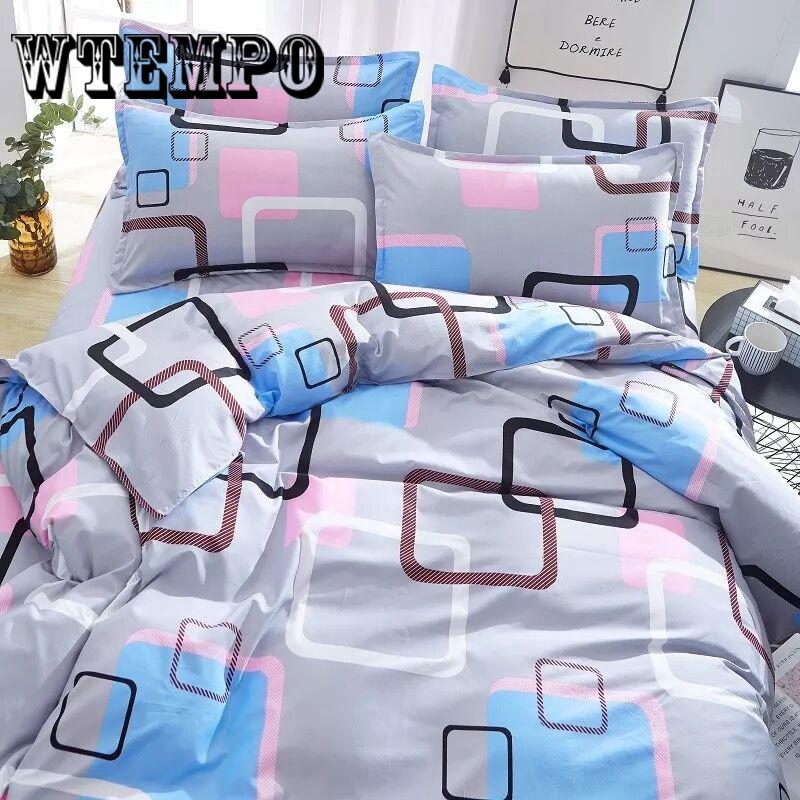 WTEMPO Brand Soft Quilt Duvet Cover Bedding Set Bed Linen Double Queen Size Bedclothes