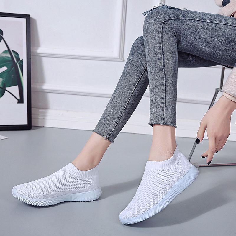2020 Women Sneakers Fashion Socks Shoes Casual White Sneakers Summer Knitted Vulcanized Shoes Women Trainers Tenis Feminino