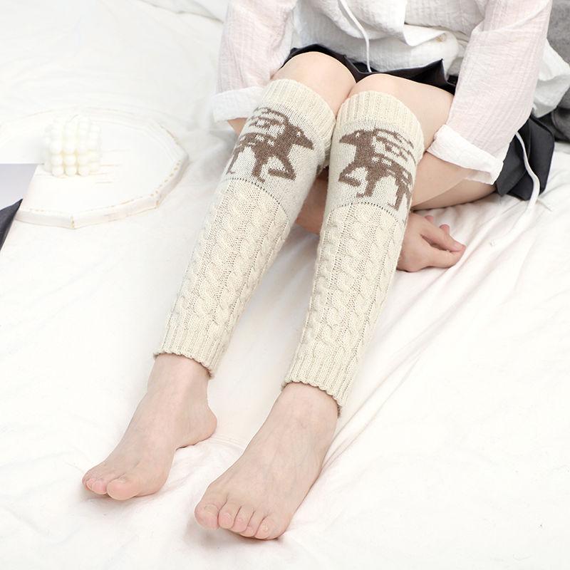 Wool Warm Thickening Pile of Stockings Long Socks Protection Leg Knee Protection Joint Old Cold Leg Autumn and Winter Female Elk