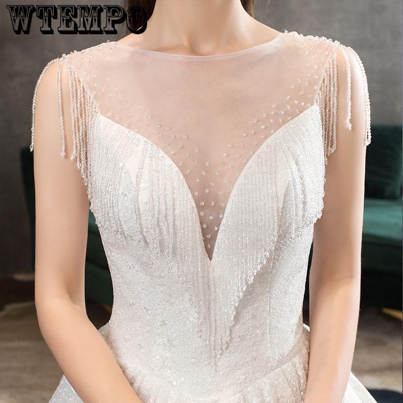 Vintage Vestido De Noiva Lace Wedding Dresses V-Neck tutu Wedding Gowns