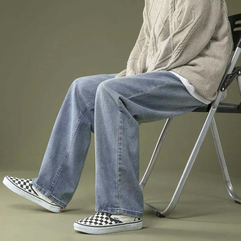 Jeans Men's Straight Loose Loose Spring Trend Wild Drape Wide-leg Pants