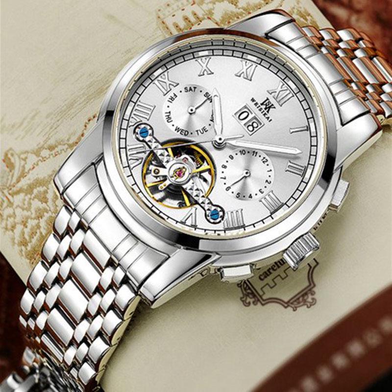 Automatic Watch Men Skeleton Tourbillon Mechanical Watch Sport Waterproof Automatic Watch Clock Man