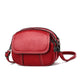 Round Crossbody Bag Women Red Leather  Waterproof Zipper Large Capacity Tote Bag Shoulder Bags