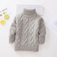 Autumn Winter Children's Sweaters Boys' Round Neck Sweaters Girls' Thickened Bottoming Pullovers Baby Turtleneck Sweaters