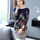 Floral Print Sweater Dress Women Long Sleeve Loose Casual Long Jumper Ladies Autumn Winter Sweater Dress