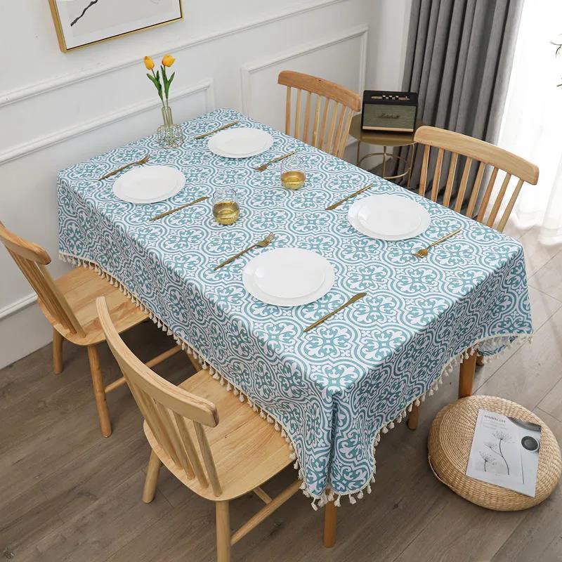 Household Plaid Tablecloth Pastoral Style Rectangular Tablecloth Round Table Cloth