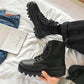Black Thick-soled Heightened Martin Boots Men's Spring High-top Shoes Korean Style Student All-match Boots