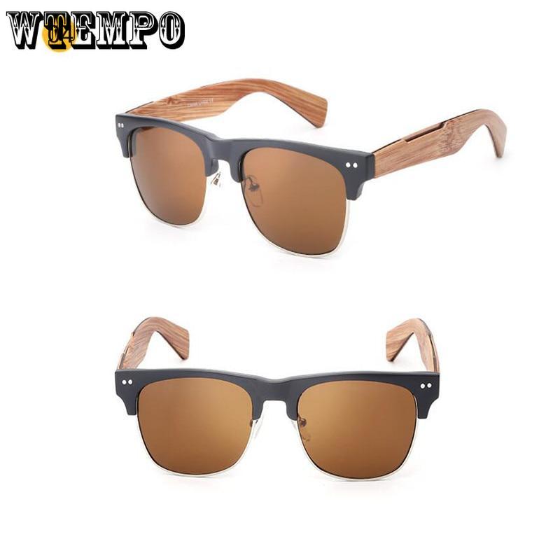 2019 Retro Imitate Bamboo Wood Sunglasses Men Women Brand Designer Goggles Gold Mirror Sun Glasses S