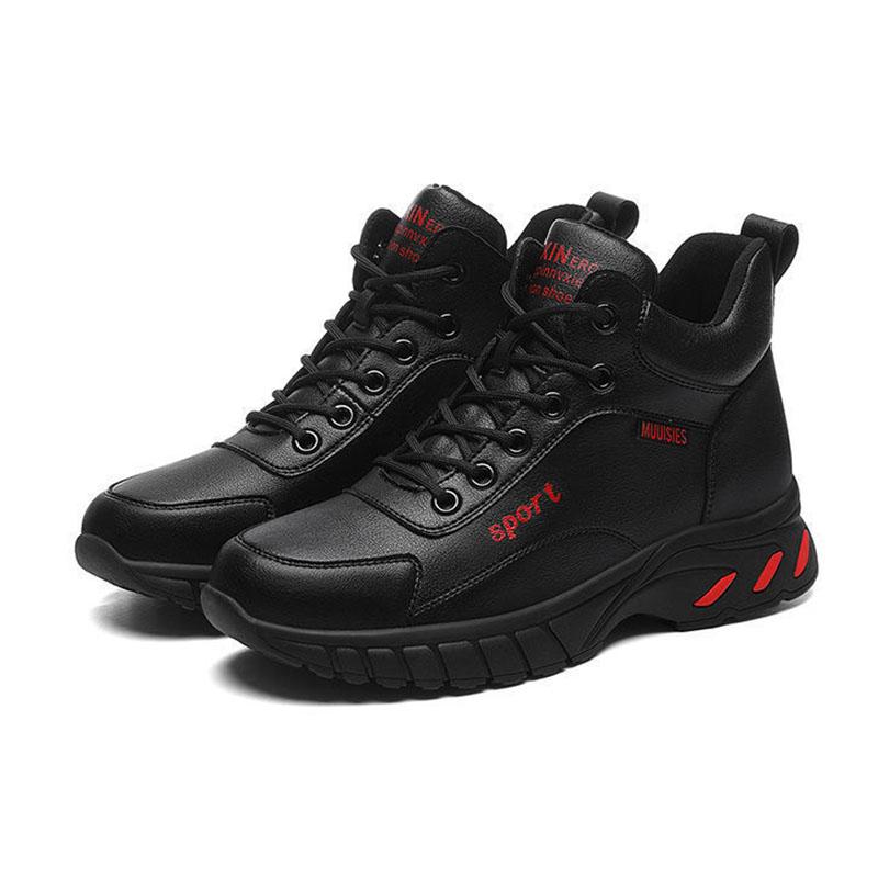 Winter Plus Velvet Sports Shoes Women's Shoes All-match Running Shoes Women's Casual Shoes Thick-soled Non-slip Flat Leather Shoes