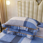 Pillowcase A Pair of Cotton Thickened Double Pillowcase Simple Printing Zipper Pillowcase
